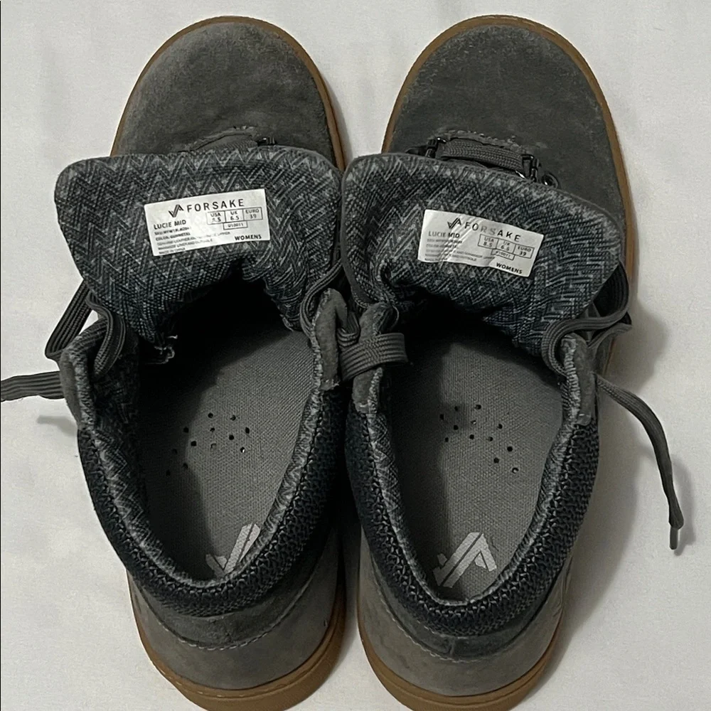 Forsake Lucie Mid Grey Suede Hiking Sneakers
